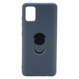Nettech Samsung Galaxy A41 Uyumlu Leather Ring Nano Arka Koruma Kılıf (Lacivert) NT83056