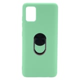 Nettech Samsung Galaxy A71 Uyumlu Leather Ring Nano Arka Koruma Kılıf (Açık Yeşil) NT82934
