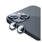Nettech Apple iPhone 14 Uyumlu Diamond Taşlı Model Kamera Cam Koruyucu (Siyah) NT97508