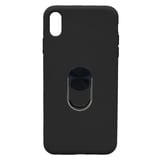 Nettech Apple iPhone XS Max Uyumlu Leather Ring Nano Arka Koruma Kılıf (Siyah) NT82954