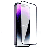Apple iPhone 14 Pro Max ​​​​​​​​​​​​Zore Darbeye Dayanıklı Anti Statik Temperli Cam Ekran Koruyucu - Siyah