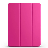 Apple iPad Pro 11 2024 Zore Smart Cover Kalem Bölmeli Standlı 1-1 Kılıf - Pembe Koyu