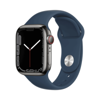 Apple Watch Series 7 - Paslanmaz Çelik - 41mm - Cellular - Gece yarısı