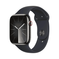 Apple Watch Series 9 - Paslanmaz Çelik - 45mm - Cellular - Gece yarısı