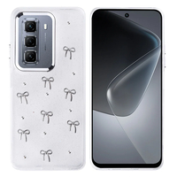 İnfinix Hot 50 4G Kılıf Airbag Tasarımlı Simli Şeffaf Zore Kutup Kapak - Fiyonk