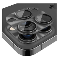 Nettech Apple iPhone 13 Pro Max Uyumlu Metalik Seri Kamera Cam Koruyucu (Siyah) NT-92646