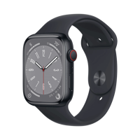 Apple Watch Series 8 - Alüminyum - 45mm - Cellular - Gece yarısı