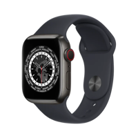 Apple Watch Series 7 - Titanyum - 41mm - Cellular - Gece yarısı