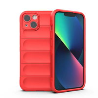 Apple iPhone 13 Kılıf Esnek TPU Oyuklu Arka Yüzey Tasarımlı Zore Etnik Silikon Kapak - Kırmızı