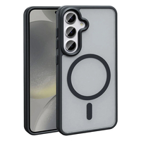 Galaxy S25 Kılıf Magsafe Şarj Özellikli Mat Arka Yüzey Zore Sio Kapak - Siyah