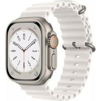 Nettech Apple Watch Seri 44/42 mm Uyumlu Silikon Kordon (Beyaz) NT-108952