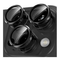 Nettech Apple iPhone 15 Pro Uyumlu Alüminyum Seri Kamera Cam Koruyucu (Siyah) NT-105068