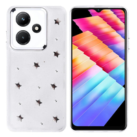 İnfinix Hot 30i Kılıf Airbag Tasarımlı Simli Şeffaf Zore Kutup Kapak - Yıldız