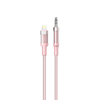 Nettech NT-AC06 Plastik 100 Cm Jack To Lightning Aux Kablo (Pembe) NT-108329