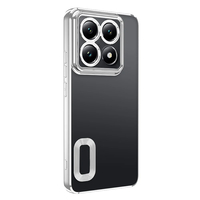 Xiaomi 14T Pro Kılıf Kamera Korumalı Logo Gösteren Zore Omega Kapak - Gümüş