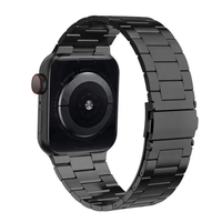 Nettech Apple Watch Seri 42/44 mm Uyumlu Metal Kordon (Siyah) NT-102934