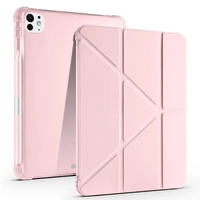 Apple iPad Pro 11 2024 Kılıf Zore Tri Folding Kalem Bölmeli Standlı Kılıf - Rose Gold