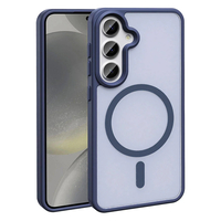 Galaxy S24 Kılıf Magsafe Şarj Özellikli Mat Arka Yüzey Zore Sio Kapak - Lacivert