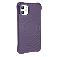 Apple iPhone 11 Magsafe Şarj Özellikli Airbagli Mat Görünümlü Zore Hepi Kapak - Derin Mor