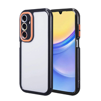 Galaxy A15 Kılıf Kamera Korumalı Renkli Kenar ve Çerçeve Tasarımlı Zore Vitamin Kapak - Siyah