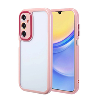 Galaxy A15 Kılıf Kamera Korumalı Renkli Kenar ve Çerçeve Tasarımlı Zore Vitamin Kapak - Mürdüm