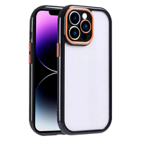 Apple iPhone 14 Pro Max Kılıf Kamera Korumalı Renkli Kenar ve Çerçeve Tasarımlı Zore Vitamin Kapak - Siyah