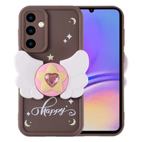 Galaxy A05S Kılıf Kamera Korumalı Figür Tasarımlı Zore Kapya Kapak - Koyu Kahve