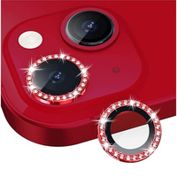 Nettech Apple iPhone 15 Plus Uyumlu Diamond Taşlı Model Kamera Cam Koruyucu (Kırmızı) NT-110771