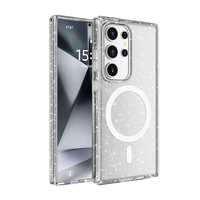 Galaxy S25 Ultra Kılıf Magsafe Şarj Özellikli Parlayan Simli Saydam Renkli Zore Allstar Kapak - Şeffaf