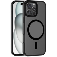 Apple iPhone 16 Pro Kılıf Magsafe Şarj Özellikli Mat Arka Yüzey Zore Sio Kapak - Siyah