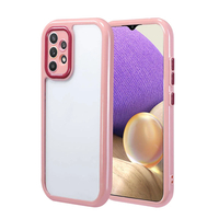 Galaxy A32 4G Kılıf Kamera Korumalı Renkli Kenar ve Çerçeve Tasarımlı Zore Vitamin Kapak - Mürdüm