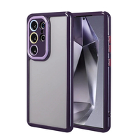 Galaxy S24 Ultra Kılıf Kamera Korumalı Renkli Kenar ve Çerçeve Tasarımlı Zore Vitamin Kapak - Derin Mor