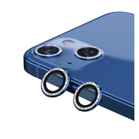 Nettech Apple iPhone 13 Uyumlu Diamond Taşlı Model Kamera Cam Koruyucu (Mavi) NT-95761