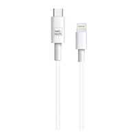 Nettech NT-DC10 2.4A Plastik 100 Cm Type-C To Lightning Şarj ve Data Kablosu (Beyaz) NT-DC10