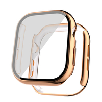 Apple Watch 10 46mm Sert PC Kasa Electroplatink Çerçeveli Ekran Koruyucu Zore Watch Gard 36 - Rose Gold