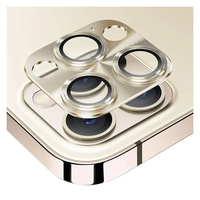 Nettech Apple iPhone 12 Pro Max Uyumlu Metalik Seri Kamera Cam Koruyucu (Gold) NT-90381