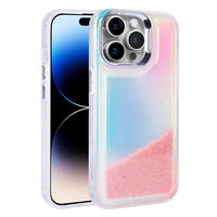 Apple iPhone 14 Pro Max Kılıf Airbagli Renkli Arka Yüzey Boncuk Tasarımlı Zore Kumul Kapak - Pembe