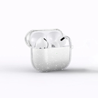 Apple Airpods 3. Nesil Zore Allstar Airbag 32 Parlayan Simli Saydam Renkli Kılıf - Şeffaf
