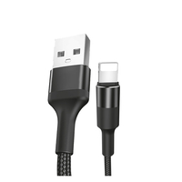 Teknonet TN-DC10 İp Örgü 100 Cm Lightning Şarj ve Data Kablosu (Siyah) NT-92576