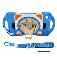 Nettech Samsung Galaxy Tab A7 SM-T500 10.4 inç Uyumlu Sweet Cat Seri Arka Koruma (Turkuaz) NT-95917