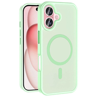 Apple iPhone 16 Kılıf Magsafe Şarj Özellikli Mat Arka Yüzey Zore Sio Kapak - Açık Yeşil