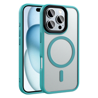 Apple iPhone 16 Pro Kılıf Mat Arka Yüzey Wireless Şarj Özellikli Zore Flet Magsafe Kapak - Yeşil