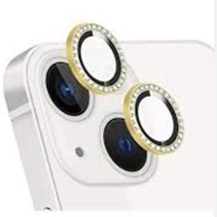 Nettech Apple iPhone 14 Uyumlu Diamond Taşlı Model Kamera Cam Koruyucu (Gold) NT-98921