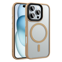 Apple iPhone 16 Pro Kılıf Mat Arka Yüzey Wireless Şarj Özellikli Zore Flet Magsafe Kapak - Desert Titanyum