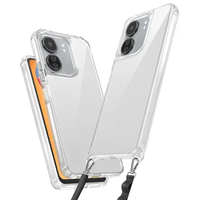 Xiaomi Redmi 13C Kılıf Airbagli Takılabilir Askı Aparatlı Zore Snap Silikon Kapak - Şeffaf