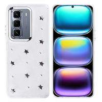 İnfinix Hot 50 Pro Plus 4G Kılıf Airbag Tasarımlı Simli Şeffaf Zore Kutup Kapak - Yıldız