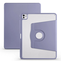 Apple iPad Pro 13 2024 Kılıf Zore Termik Kalem Bölmeli Dönebilen Standlı Kılıf - Lavendery Gray