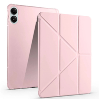 Xiaomi Redmi Pad Pro Kılıf Zore Tri Folding Kalem Bölmeli Standlı Kılıf - Rose Gold