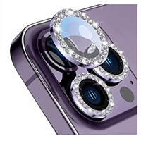 Nettech Apple iPhone 14 Pro Max Uyumlu Diamond Taşlı Model Kamera Cam Koruyucu (Mor) NT-97516