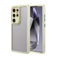 Galaxy S24 Ultra Kılıf Kamera Korumalı Renkli Kenar ve Çerçeve Tasarımlı Zore Vitamin Kapak - Yeşil